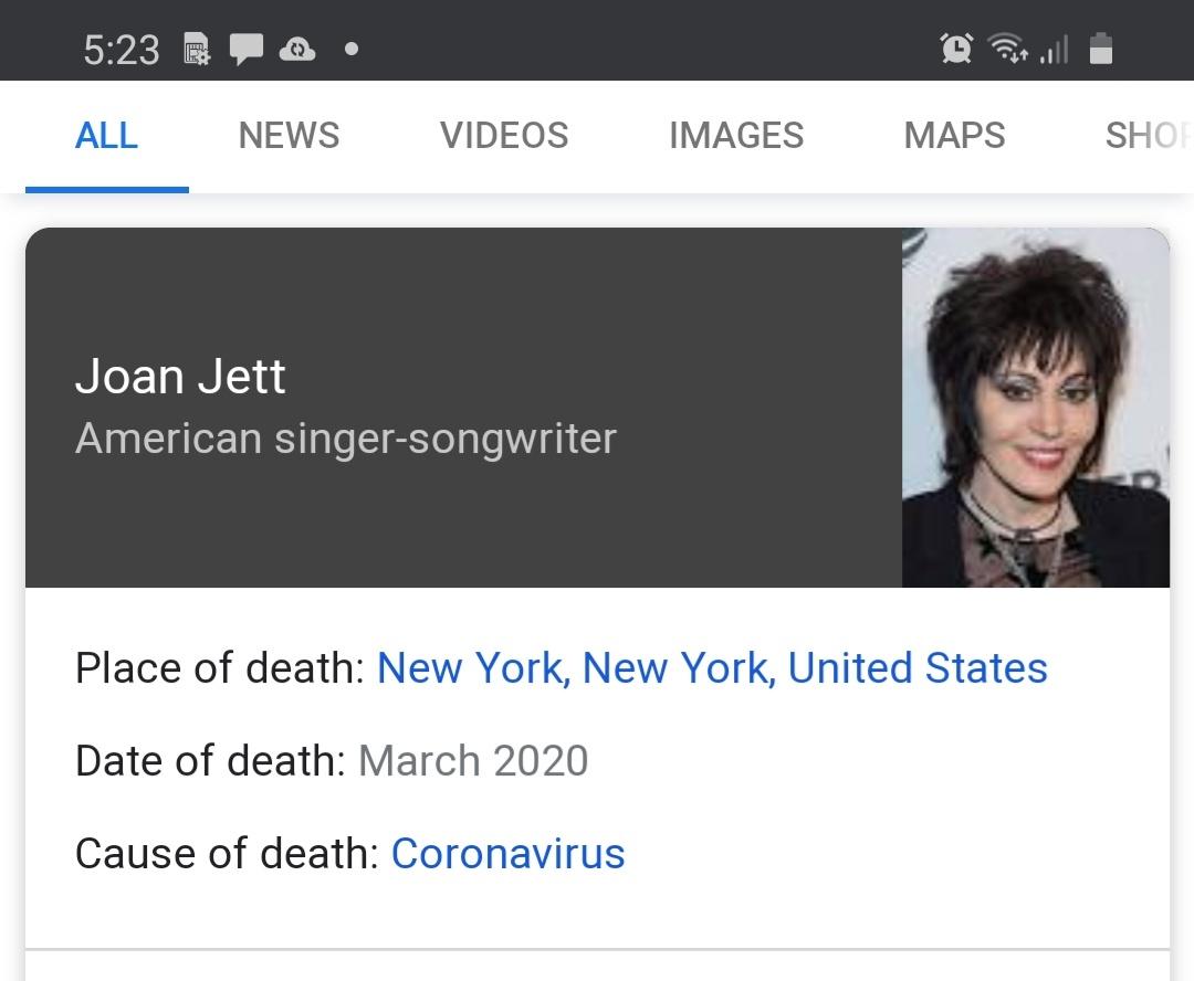 Belbirdie's tweet photo. @joanjett You need to sort those wiki people out! https://t.co/pqPpfepur2