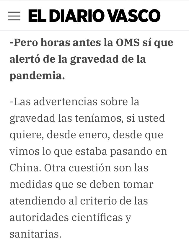 “No hubo ni una sola objeción de ningún experto”.“Las advertencias sobre la gravedad las teníamos, si usted quiere, desde enero”.