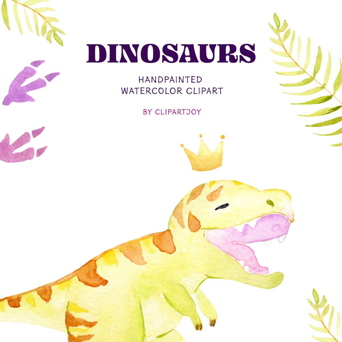 Clipartjoy On Twitter Cute Dinosaur Clipart Watercolor Trex Triceratops Stegosaurus Dino Tracks Plants And More Png Digital Instant Download Https T Co Fepuoladxx Https T Co 5hrwcavoij