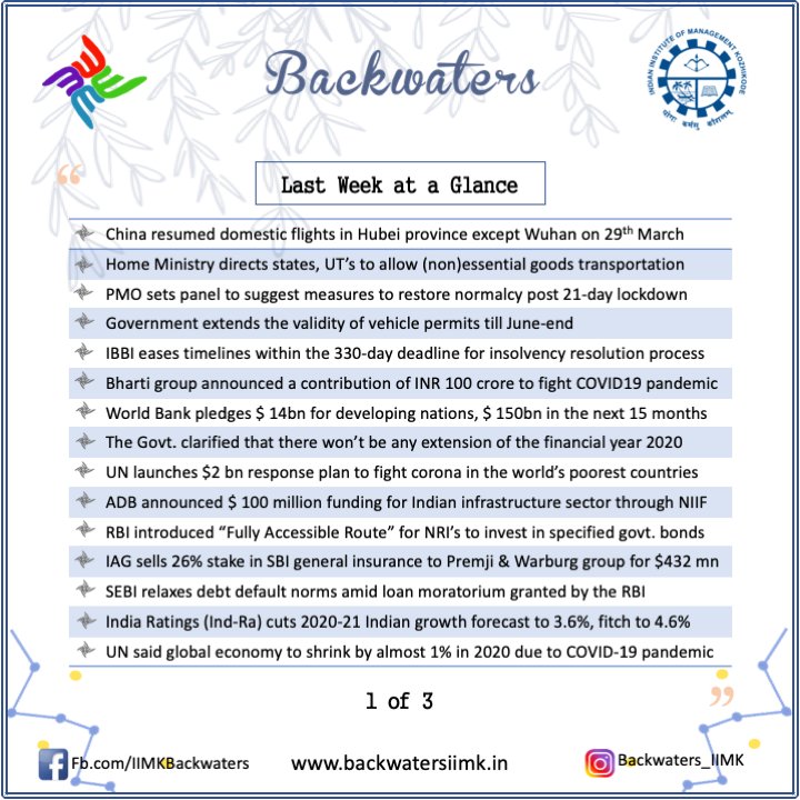 backwatersiimk's tweet photo. Keep yourself abreast with the weekly bulletin through our "Last Week at a Glance"

#WeeklyBulletin https://t.co/lvfdxQeDfo