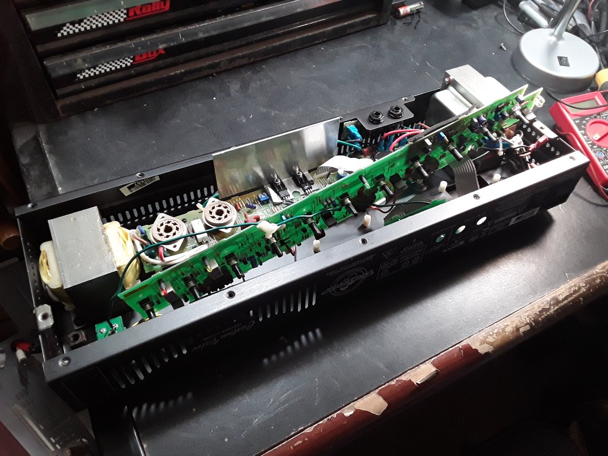 LandonJrobinson's tweet photo. Tomorrow's project... working on this guitar amp that drops the volume in half when you flip it over to the distortion channel. https://t.co/tSNRrTVqmx