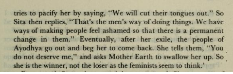 For example, Ramanand Sagar himself said he added an episode about Bharata that was not present in Ramcharitmanas and made a point about voting to "bring in our time".He also slightly changed the episode of Sita's exile "placate the feminists" who had criticized his serial