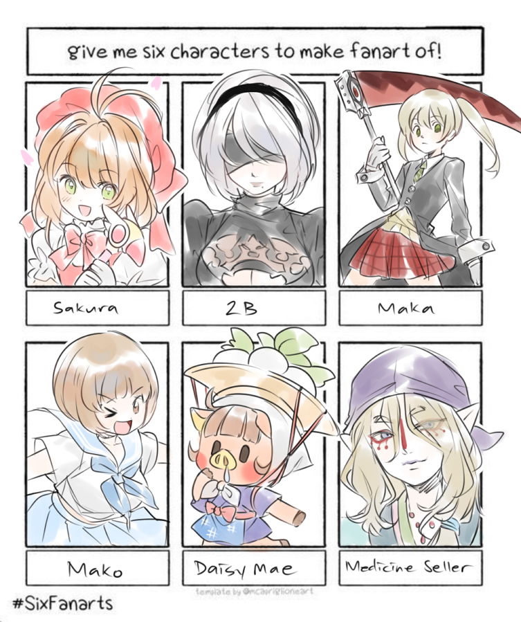 thank u for the suggestions! #SixFanarts 