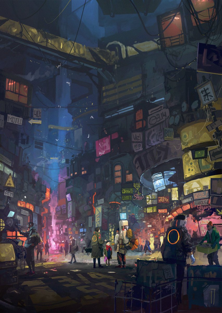 seven_teenth's tweet photo. "Too many friends"
#ArtStation https://t.co/YPNp2srrl6
#DeviantArt https://t.co/vmIy8VFg3n
#conceptart #digitalart #illustration #2d #environment #environmentdesign #landscape #scifiart #scenery #orangecircle #glowingcircle #neon #neotokyo #cyberpunk #citylights #slum #darkscifi https://t.co/soz4qSYWRF