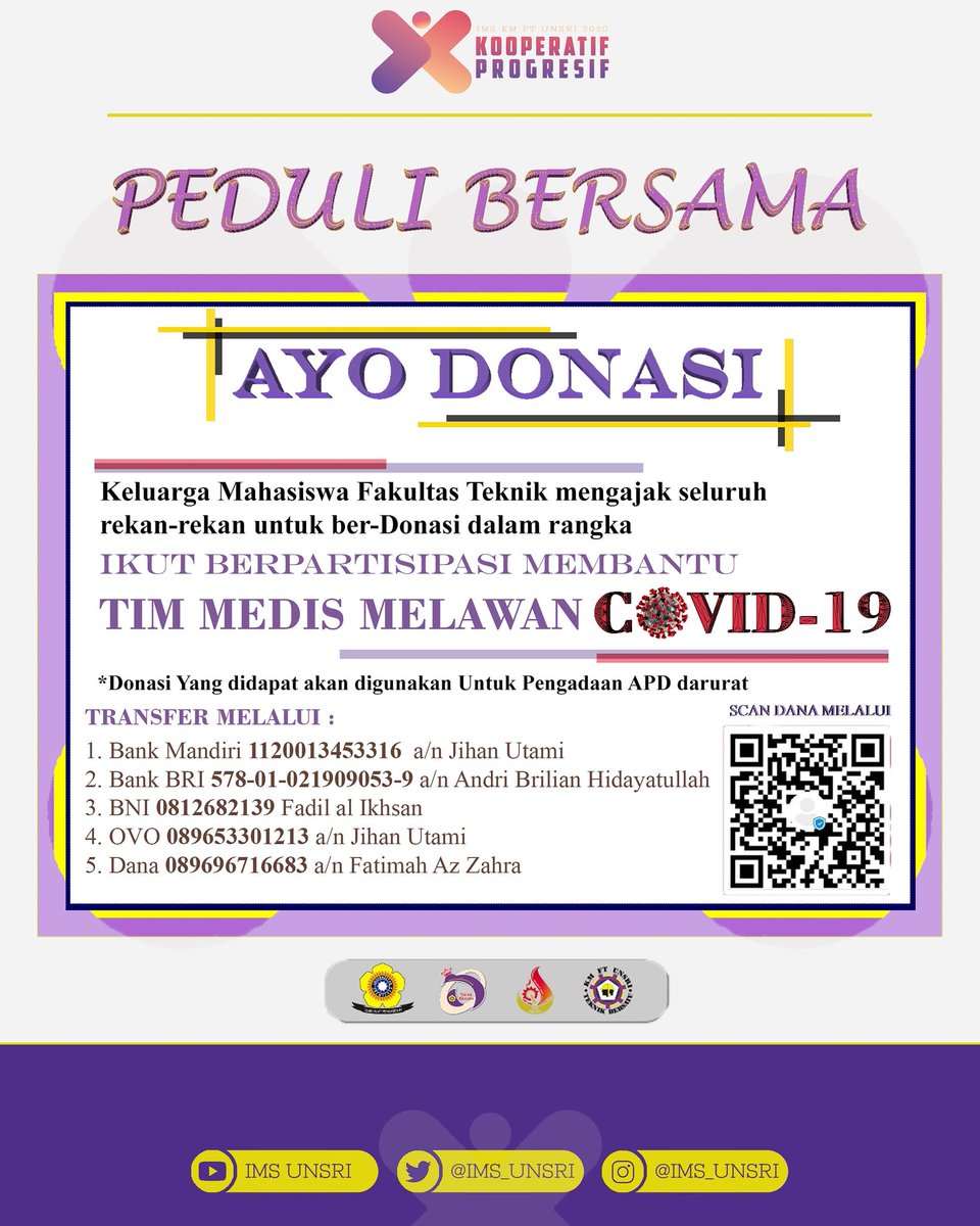 Pasti lagi pada megang hp kan?
Yok keluarin twitternya bentar, buka m-banking/ovo/ dananya kita bantu pejuang kita dalam melawan covid-19 #DariRumah

Kalo udah bisa konfirmasi disini yah :)
bit.ly/KonfirmasiDona…

#SalamSehat