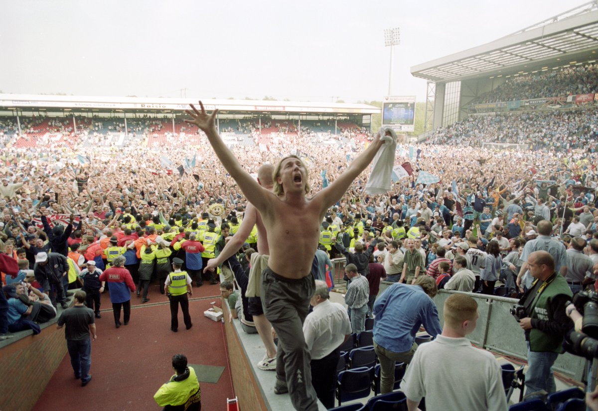 ManCity's tweet photo. May 7 marks twenty years since our promotion triumph at Ewood Park as the Blues returned to the @premierleague after an absence of four years.

We want your memories, stories and photos from that day so get digging and tweet @ManCity
with what you find 🙌 https://t.co/a5SYs7Qcca