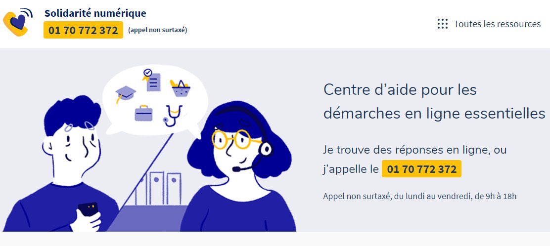 J_Sanfilippo's tweet photo. 🆕 #SolidaritéNumérique, une nouvelle plateforme, accessible en ligne 💻 ou par 📞, créée par @gouvernementFR pour guider les français dans toutes leurs démarches en ligne essentielles.
🔎 Vos démarches avec @pole_emploi y sont intégrées !
👉 https://t.co/ZbW3a48TA4 https://t.co/Unpo3Km8QO