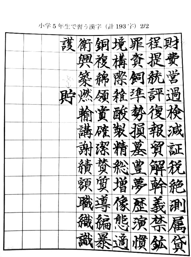 何年生で習う漢字
