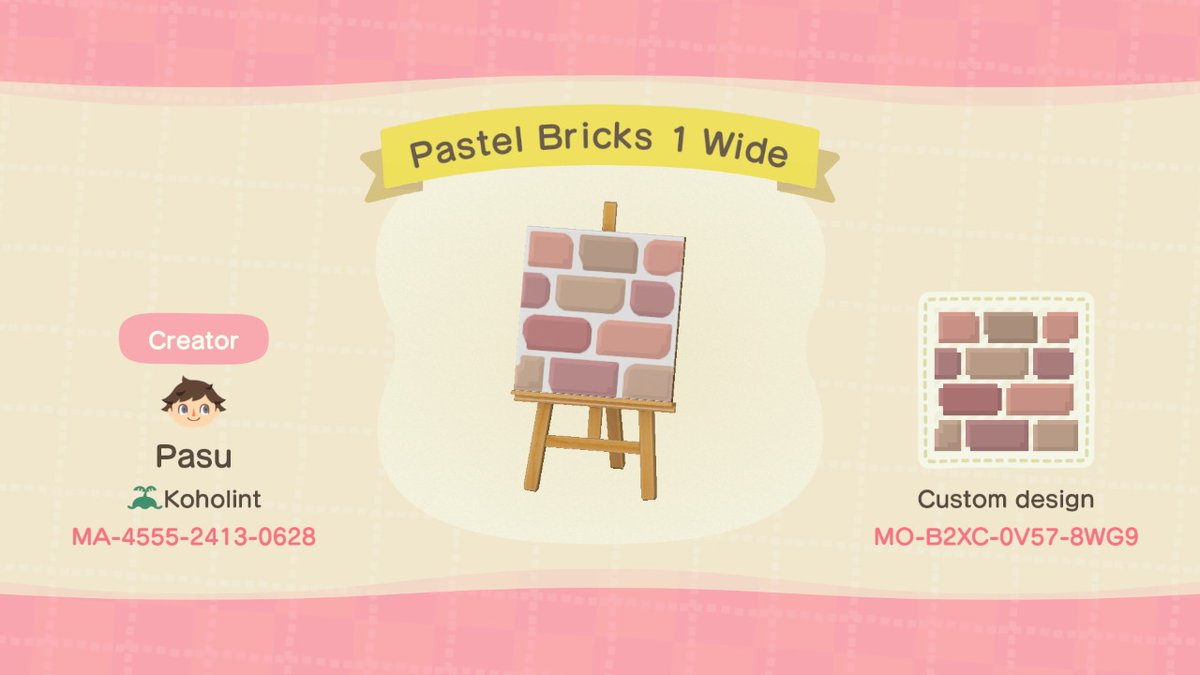 22. This'll be the last addition to the pastel brick set xD; People requested a single wide piece, which I guess should've made sooner haha  #ACNH    #ACNHDesign  #acnhpattern  #ACNHdesigns  #AnimalCrossing  