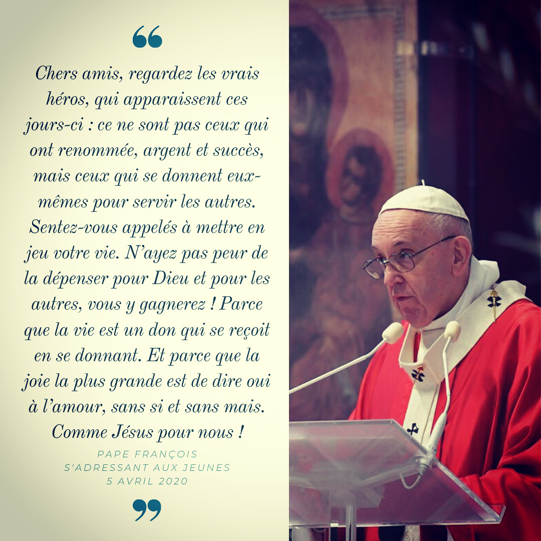 abbegrosjean's tweet photo. Magnifique message du Pape s'adressant aux jeunes, ce matin à l'issue de son homélie. Que cette parole puisse porter du fruit ! #Rameaux https://t.co/CJNkYvugRn
