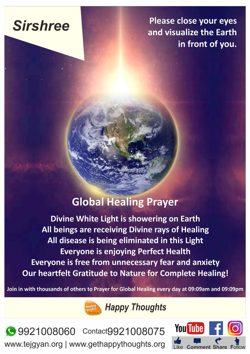 Sirshree's tweet photo. TejGyanFoundation urges all to support the appeal by our Hon’ble PM @narendramodi to light lamps @ 9pm. Let the Light of our collective intention dispel darkness. When masses pray for global healing at the same time, miracles happen. Join thousands praying every day @ 9:09am/pm. https://t.co/lQEy4KLniJ