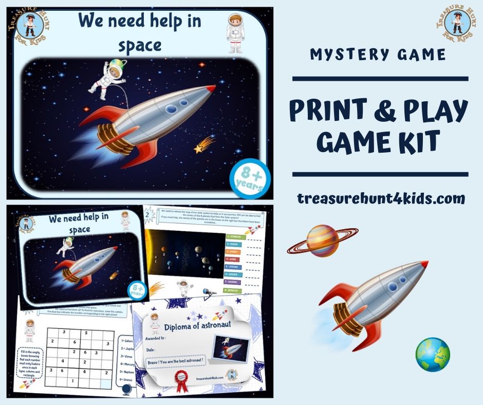 Space War escape party game - Treasure hunt 4 Kids