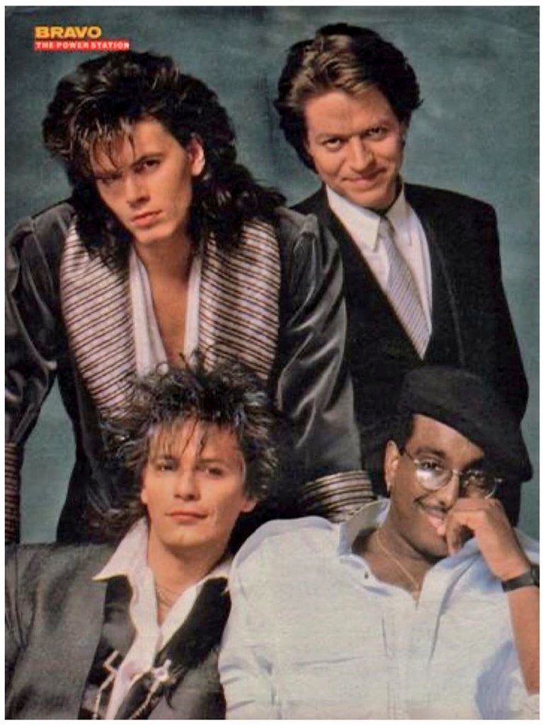 Addiction_ers's tweet photo. Another fantastic poster from #BravoMagazine. #ThePowerStation (1985) #RobertPalmer #TonyThompson #AndyTaylor #JohnTaylor + #BernardEdwards https://t.co/CGhqG0w8Ou