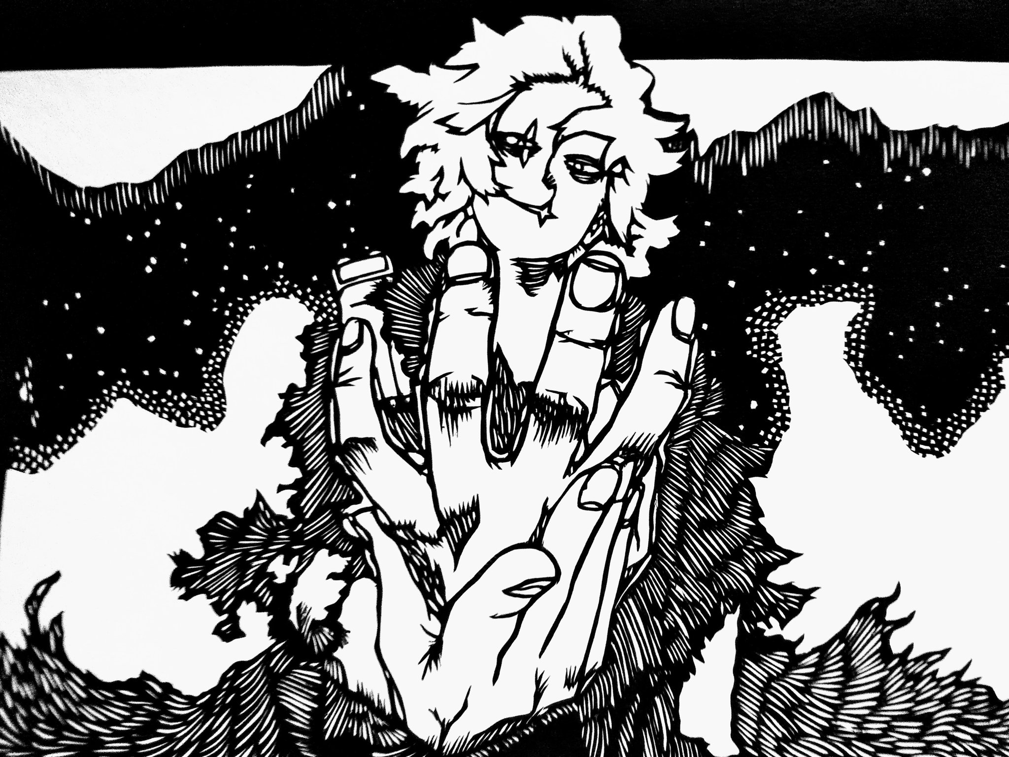 O Xrhsths ゆきまる Sto Twitter 完成 切り絵 僕のヒーローアカデミア 死柄木弔 鼻と口がなくなって別パーツになってしまった 切り絵 僕のヒーローアカデミア ヒロアカ 死柄木弔