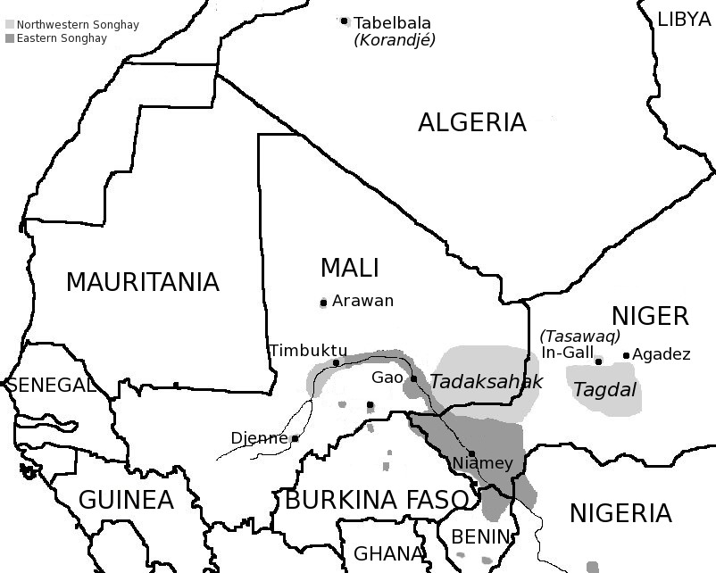 Korandje, the language of Tabelbala in Algeria, belongs to the Songhay family of Mali and Niger - 1400 km to the south.One of them must have moved, but which? Could Korandje's location be a sign that Songhay originated in the north? 1 https://twitter.com/lameensouag/status/1244215275341447168