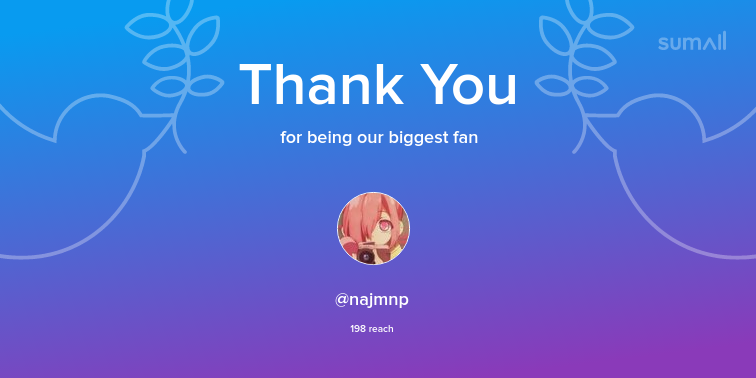 aynatdo's tweet photo. Our biggest fans this week: najmnp. Thank you! via https://t.co/ooEbmwL5DM https://t.co/8W7j5WfSoi