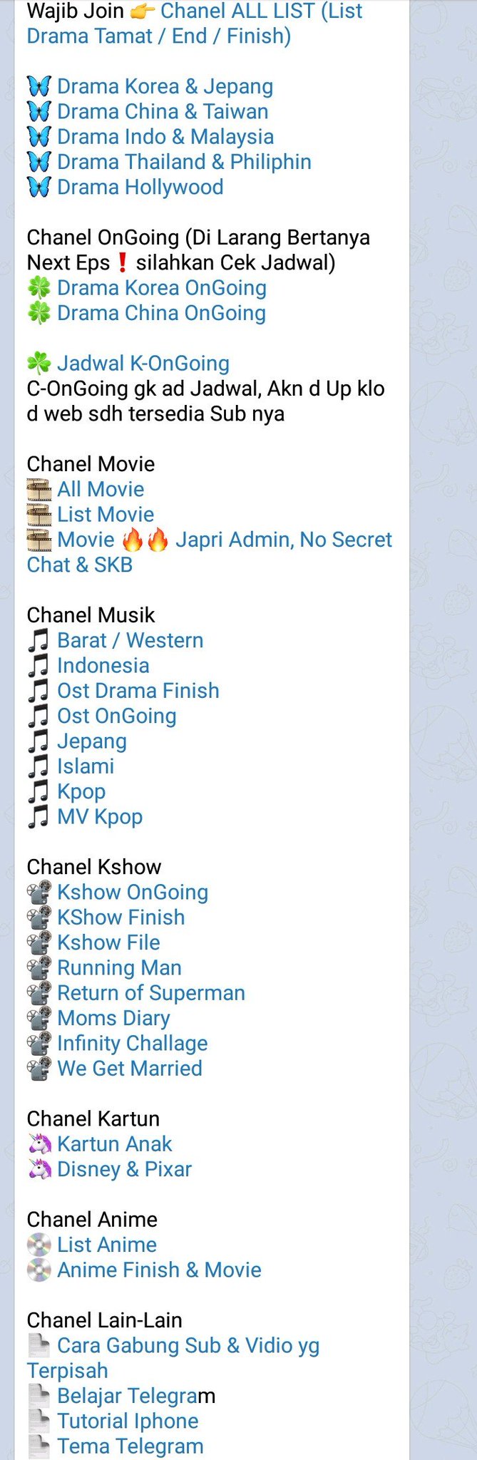 N A On Twitter Channel Telegram Thread Ulang Waktu Itu Keapus