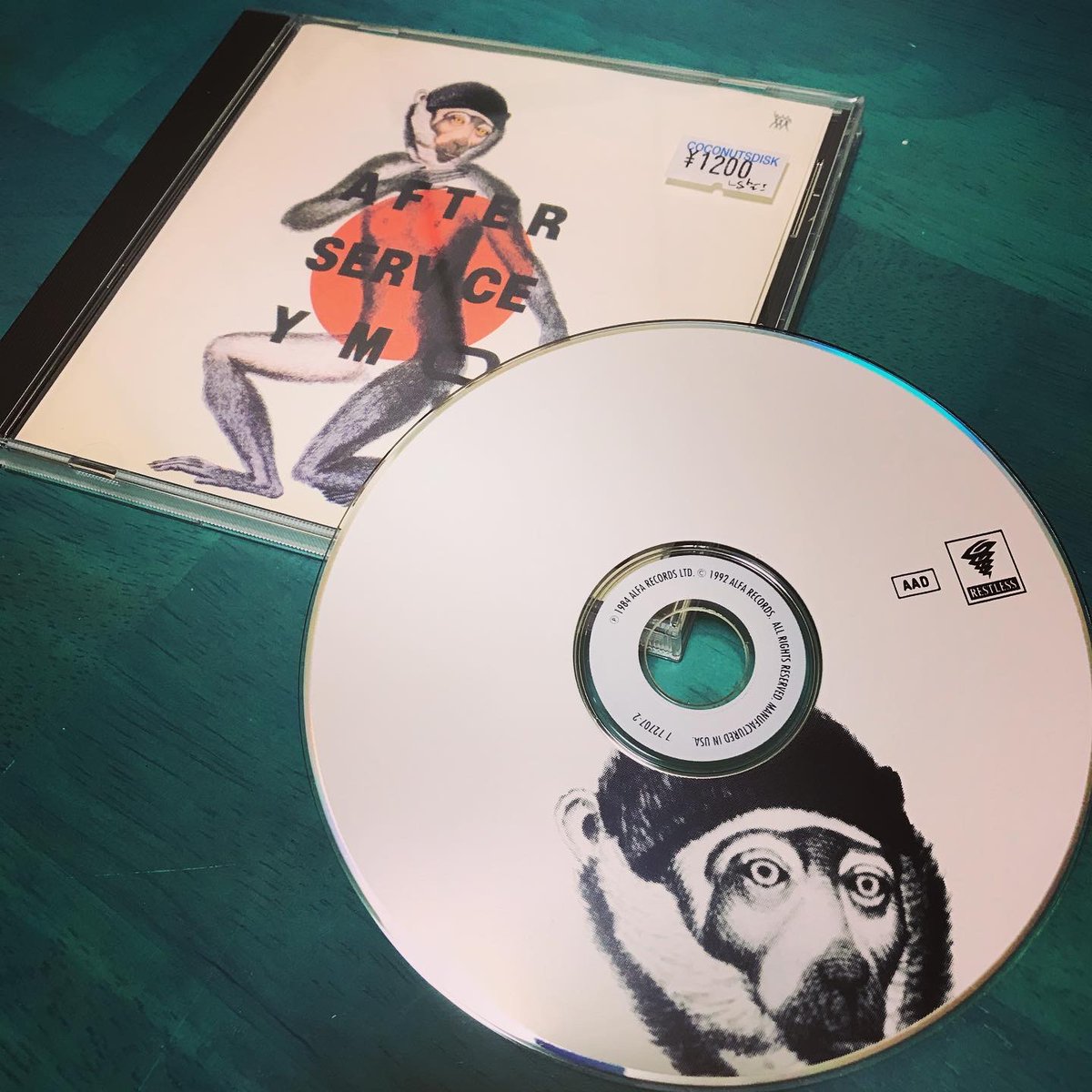 acisumoika's tweet photo. 3曲オミットされてるけどこのレーベルデザインなら許せる探していたアフターサーヴィス1CDレストレス盤ココ池にて邂逅。Restless 7 72707-2 #ymo #mitsuokoike #tsuguyainoue #restlessrecords #alfarecords #ココ池 #compactdisc https://t.co/qFd9zS6rsr