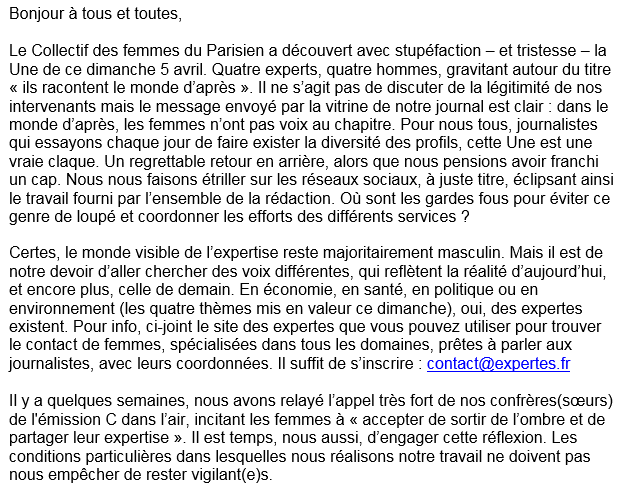 Un "monde d'après" sans femmes, vraiment?