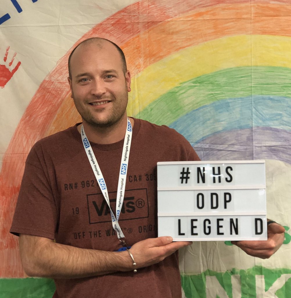 NHSRachaelM's tweet photo. Team #NHSNightingale London:

The first of our @WeAHPs leaders is Matt an Operating Department Practitioner

#ODPs are highly skilled clinicians who provide care to patients at all stages of an operation &amp; at Nightingale support our critical care &amp; emergency teams

#RehabLegend https://t.co/RvcXuJ5jZt