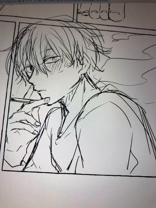 昨日もくりに付き合って頂いてた際に描いてたやつ。下描きすら終わってない…終わるかな……終われ…… 