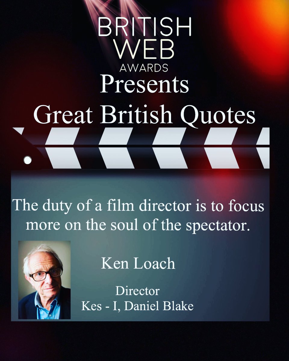 Often his films are the very crux of the current society anxiety and displaying them on film 🍿 what will your content day? 
What ever it says we can’t wait to see it 🎬 
#film #webfest #webawards #britishwebawards #britishdirector #actorslife #kenloach