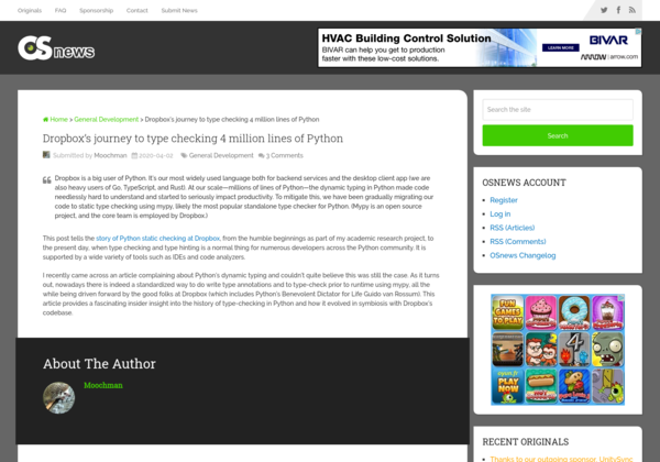 spectrum_search's tweet image. Dropbox's journey to type checking 4 million lines of Python #python #TypeSystem tinyurl.com/yx442r9f