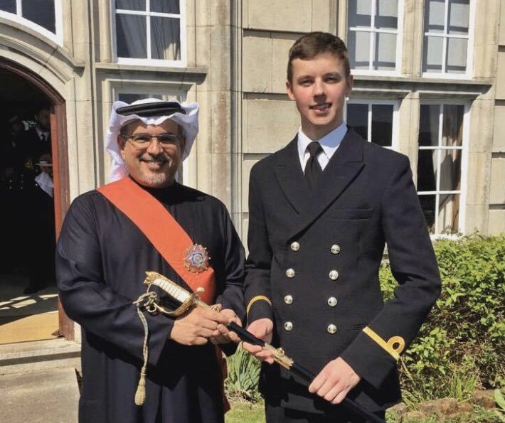 DirectorIPS's tweet photo. We love seeing our ex @VCCcadets gain success in their careers. Here we look back to 2018 &amp; see a former @SultanRNVCC cadet presented with The Queen’s Sword by the Crown Prince of Bahrain @RoyalNavy @DartmouthBRNC @AdmTonyRadakin @VAdmNickHine #CadetForceResilience #WeWillBeBack https://t.co/cc8A674w1u