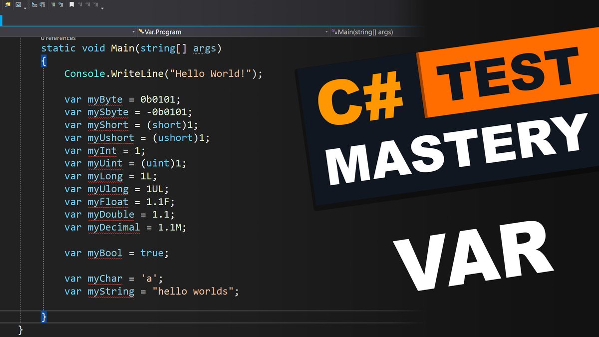 AngelSixUK's tweet photo. Test your knowledge of `var` and literals in #csharp this evening 3.30pm UK time https://t.co/UrghtGQRVQ #dotnetcore #dotnet #softwaredeveloper #softwaredevelopment #softwareengineer #learning # tutorials #guide #visualstudio https://t.co/qmle80Q0aX