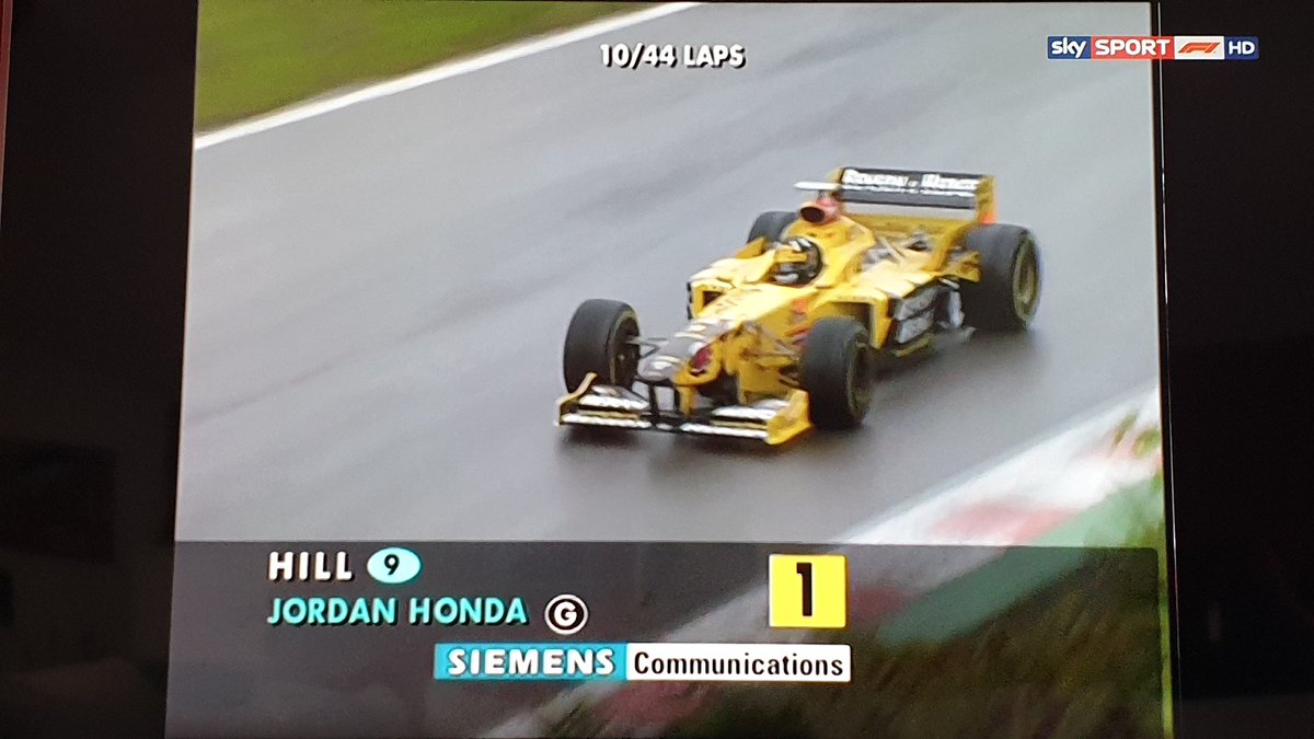 MS2K's tweet photo. Noch 9 Runden in den Ardennen. @HillF1 scheint die Führung im Griff zu haben. Oder kann #RSC noch mal angreifen? #Spa1998 #SkyF1 https://t.co/pqt1hz6Ukj