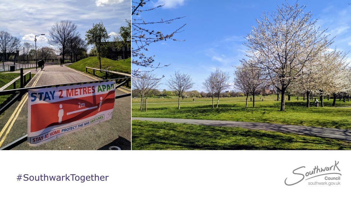 We want to keep our parks open so residents, especially those without gardens, can get some fresh air and exercise. But we also want you all to stay safe. So please, keep a 2m distance, limit your time outside, and help save lives. Thank you.