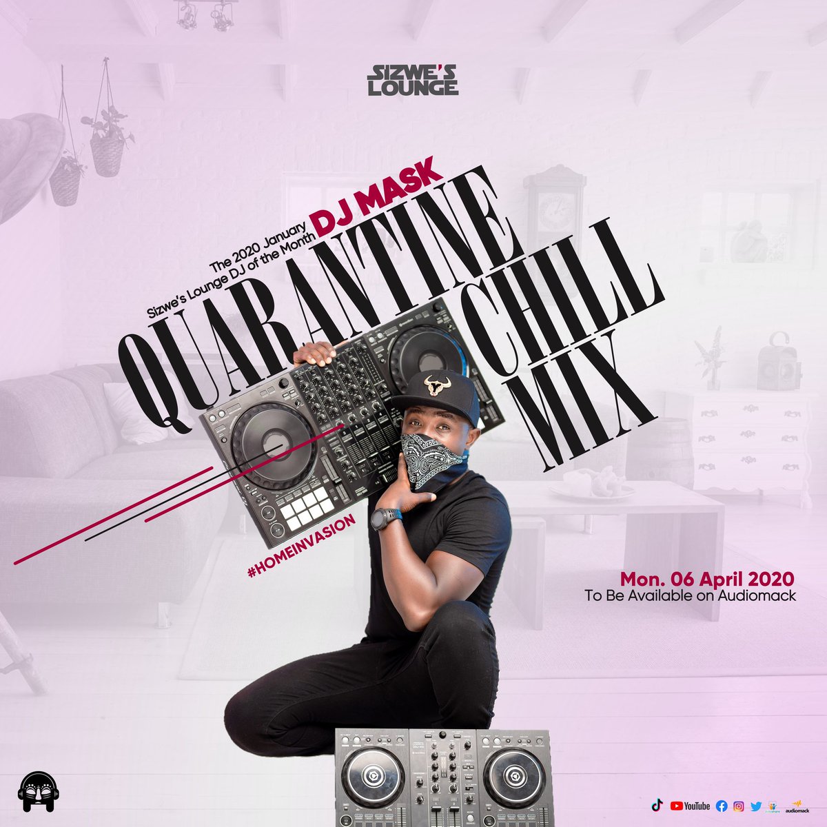 dj_mask_mw's tweet photo. Are y'all ready for it? ✊🔥
#HomeInvasion
DJ Mask : Quarantine Chill Mix
@dj_mask_mw
#DJMask
The 2020 January Sizwe's Lounge DJ of the Month
#SizwesLoungeMagazine #music https://t.co/T8L1a10VWK