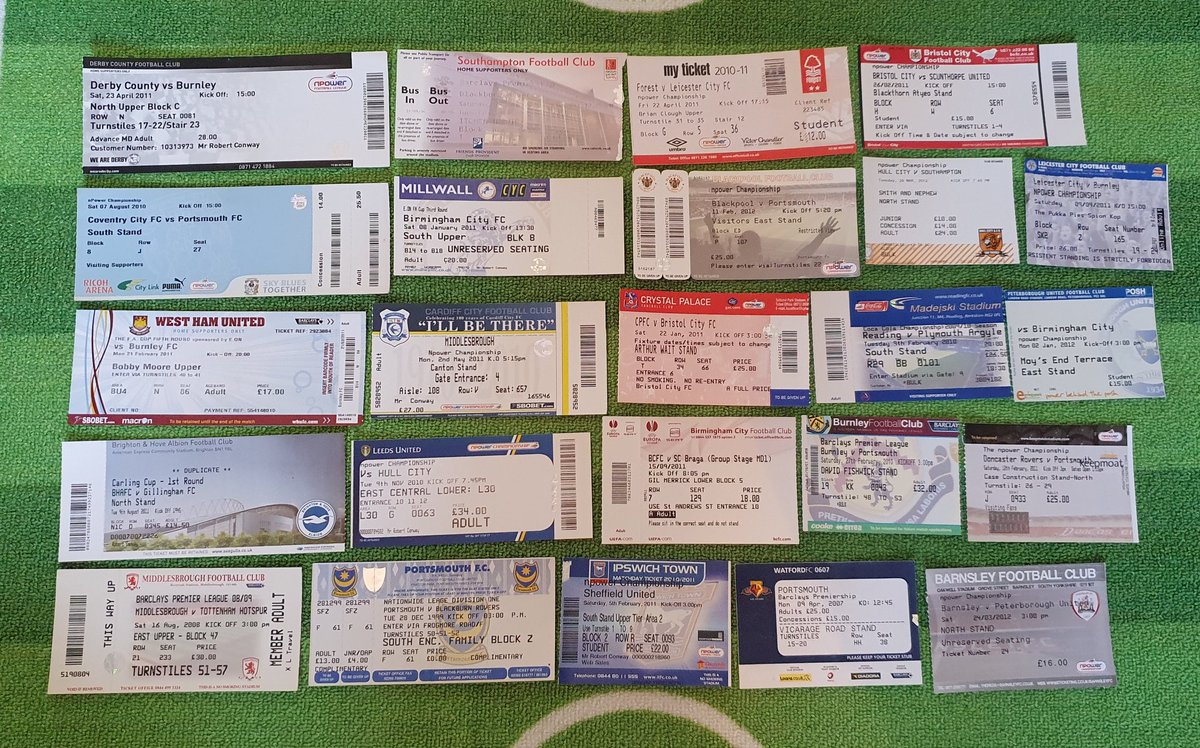 I'll start off with the tickets of the 92 clubs I'd visited when I completed the 92 for the first time back in 2012.Sorted by the division they were in at the time.