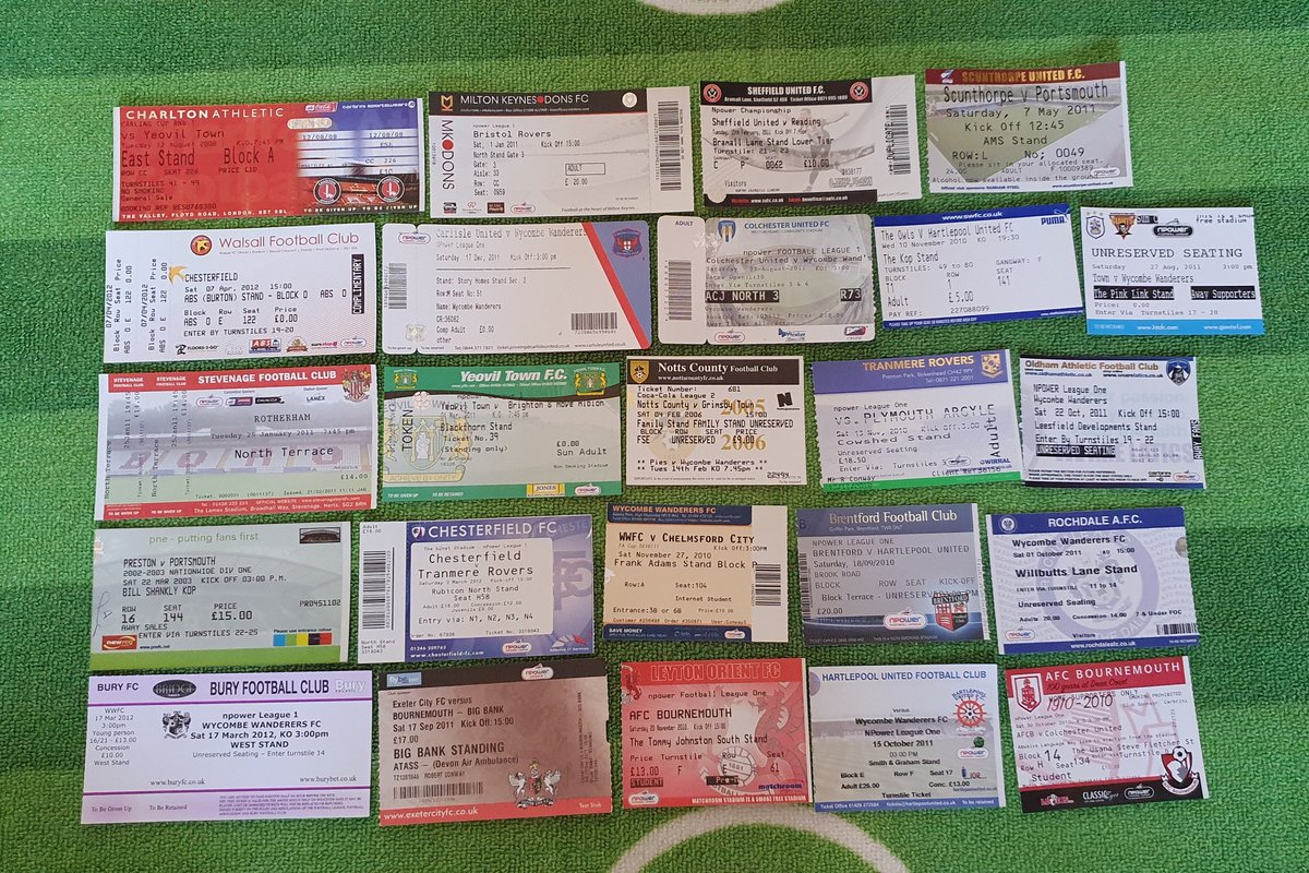 I'll start off with the tickets of the 92 clubs I'd visited when I completed the 92 for the first time back in 2012.Sorted by the division they were in at the time.