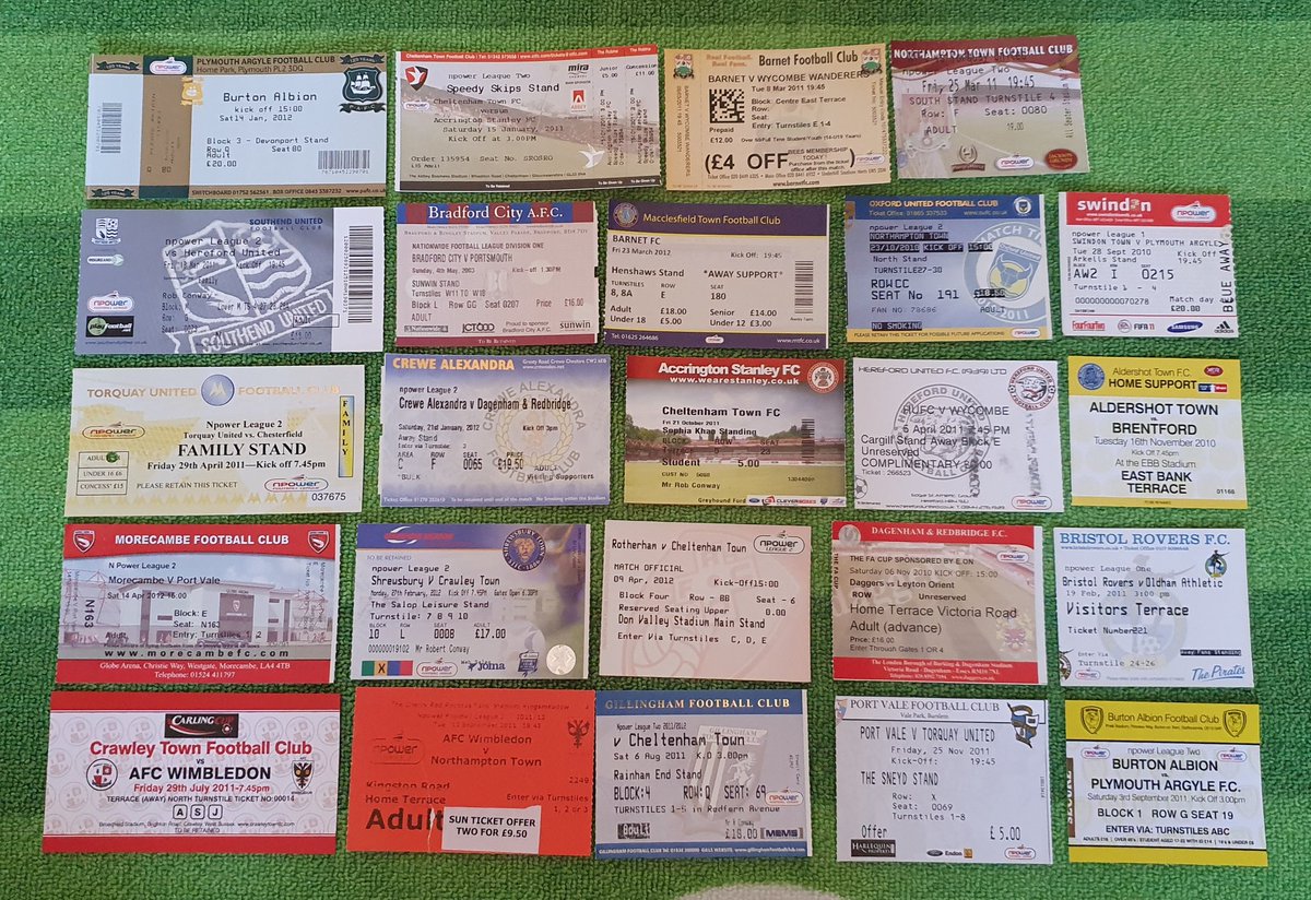 I'll start off with the tickets of the 92 clubs I'd visited when I completed the 92 for the first time back in 2012.Sorted by the division they were in at the time.