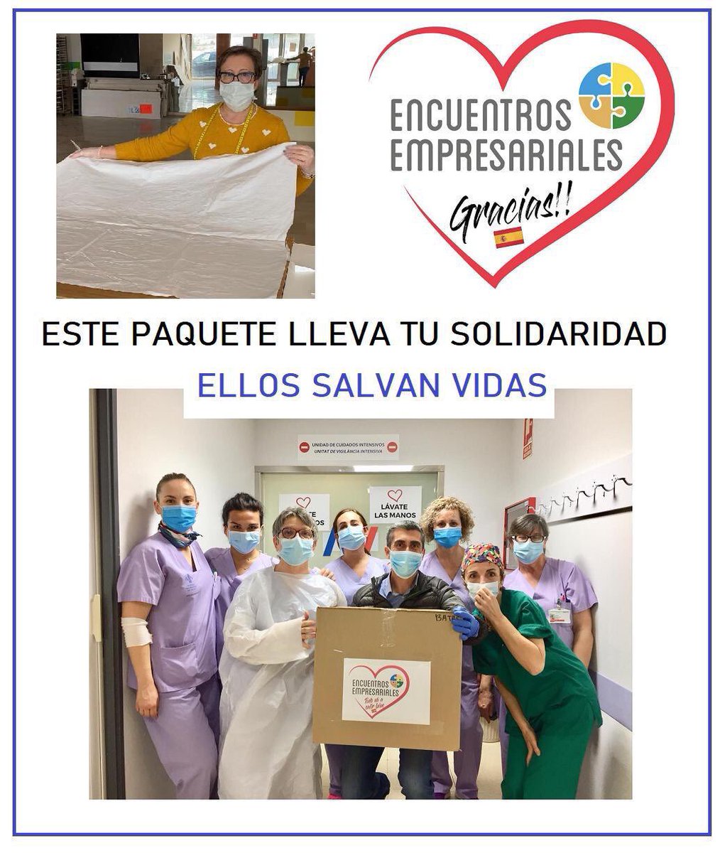 ENCUENTROS_EMP's tweet photo. Hoy saldrán 200 batas para hospitales y centros de mayores. A nuestros sanitarios les faltan batas. Únete a nosotros. Ellos salvan vidas. https://t.co/QLYVj3BNwj