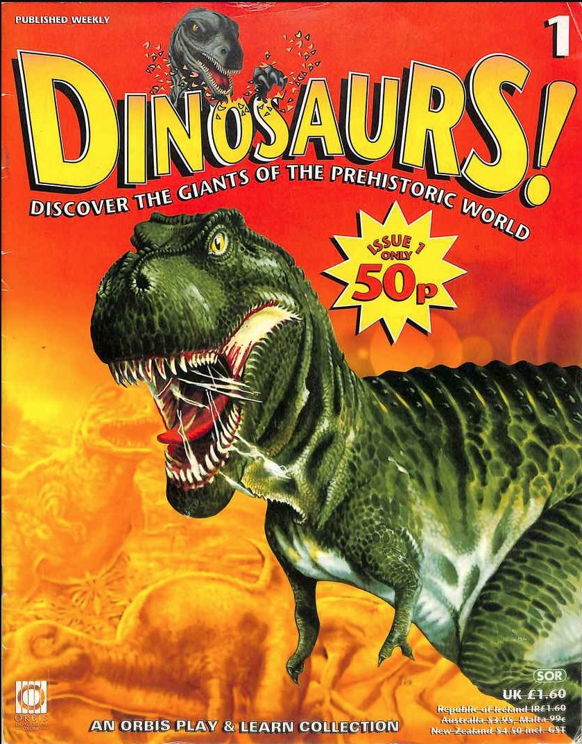 Dinosaurs (Orbis publications, 1993) was probably the best selling partwork ever – over 1.5 million issues by some accounts. It’s also the longest-lived: reissued in 1995 the content still turns up in other publications. Dinosaur facts never really date!