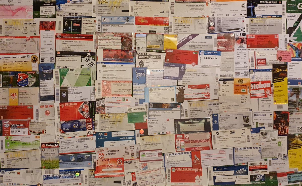 Here's a photo I took a few weeks ago from all my tickets from my matches in Germany.