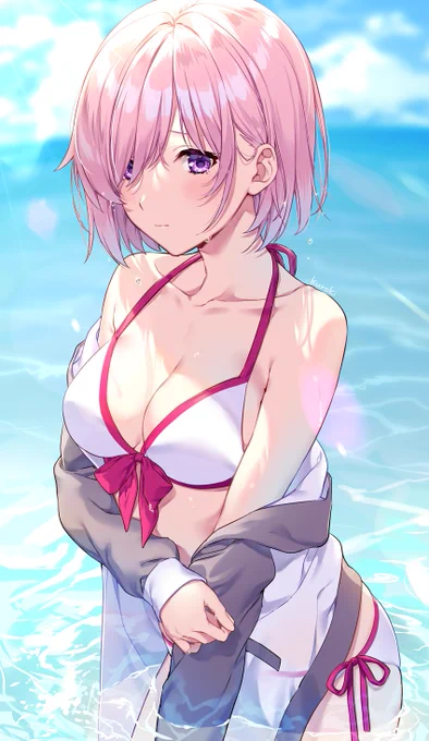 マシュにビキニを着て欲しかっただけの絵  #FGO #マシュ 