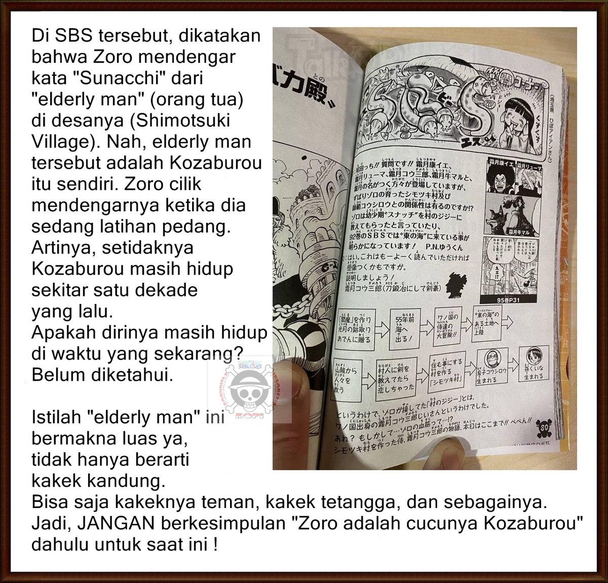 O Xrhsths Weareone Sto Twitter Sebenarnya Ada Satu Hal Lagi Dari Isi Sbs Yang Sama Mengenai Kozaburou Yaitu Mengenai Kata Sunacchi Yang Didengar Oleh Zoro Sbsvol96 Https T Co E2hef7jiup