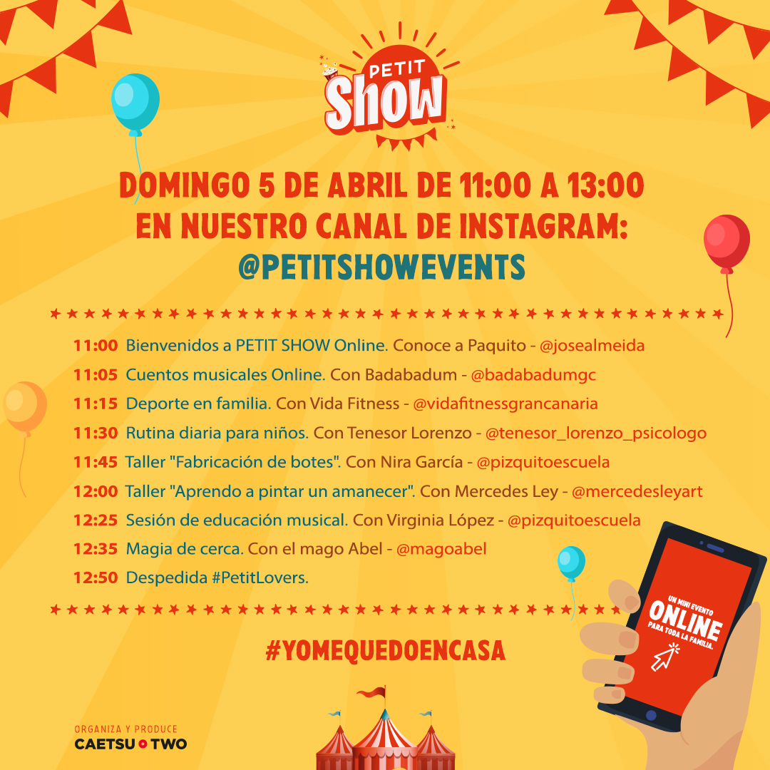 pizquitoescuela's tweet photo. En una media horita, estaremos en directo en el perfil de Instagram:

@petitshowevents  

¡Ven, que nos vamos a divertir! https://t.co/YZD0go21C8