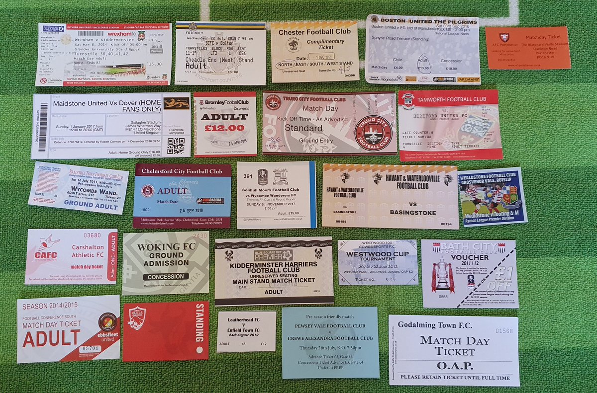 Other tickets from non league clubs plus tickets from my visits to my now home town Eastleigh