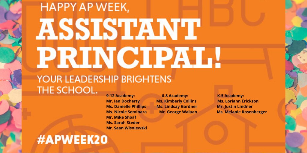 PACyber's tweet image. It’s National Assistant Principals Week! Let's honor and thank our Assistant Principals and Special Education Supervisors for all they do on behalf of PA Cyber!  #APWeek20  #thelearningneverstops