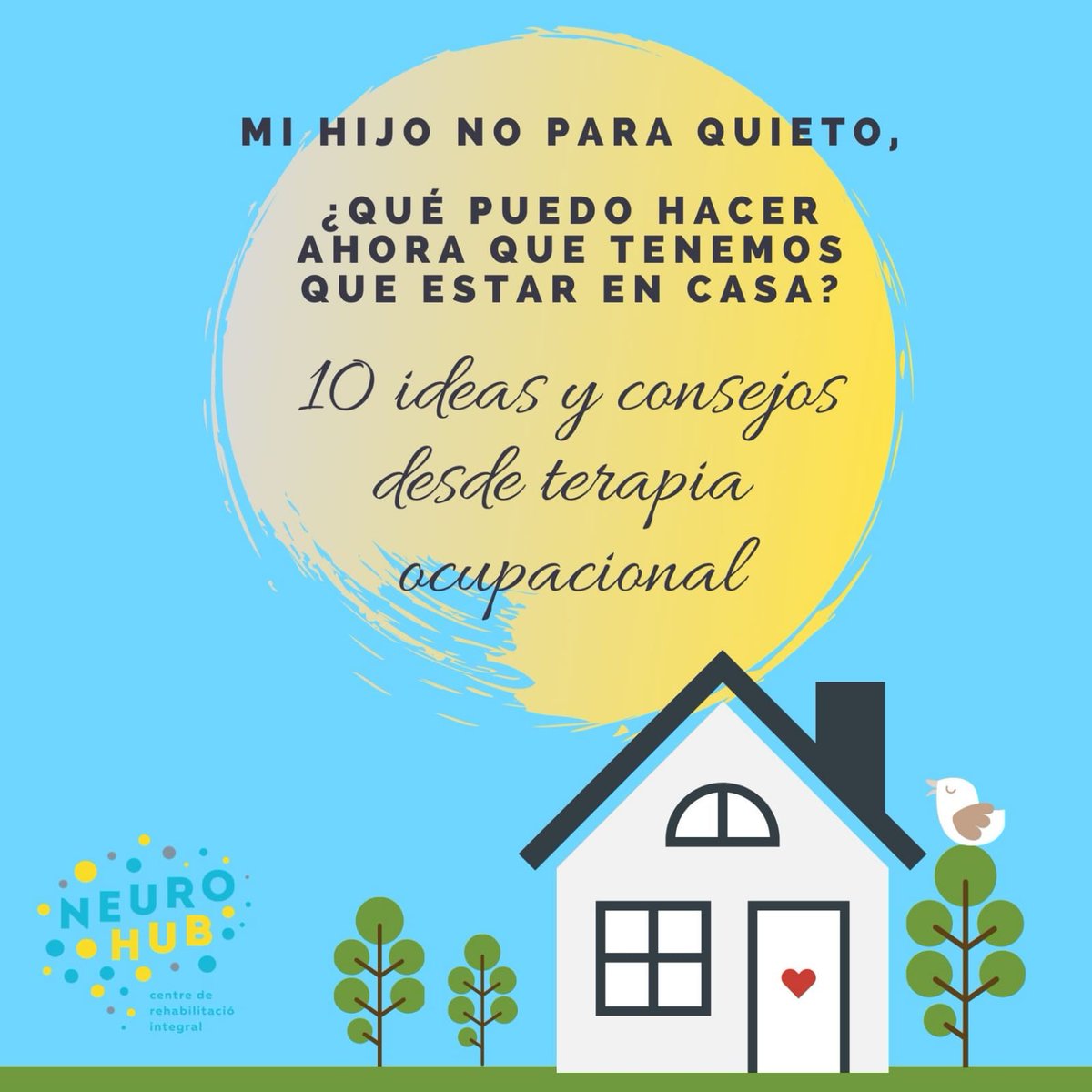 Neurohub1's tweet photo. Os dejamos 10 ideas con algunos consejos para estar en casa con niños movidos. #terapiaocupacionalinfantil💞👍👭 #crianzarespetuosa #niñosmovidos #niñosencasa #infanciayfamilia #familiayniños #ensajudem #Sabadell #integraciónsensorial #yomequdoencasa #joemquedoacasa #totaniràbé https://t.co/dQ00iiwmGE