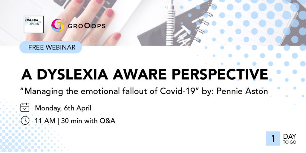 The first in our series of FREE webinars starts tomorrow at 11 am. There's still time to register.

We are working with <a href="/Dyslexia_London/">Dyslexia London</a> to support people with #dyslexia who are struggling with the emotional challenges of the pandemic. bit.ly/33NXTWC #GroOops #covid19