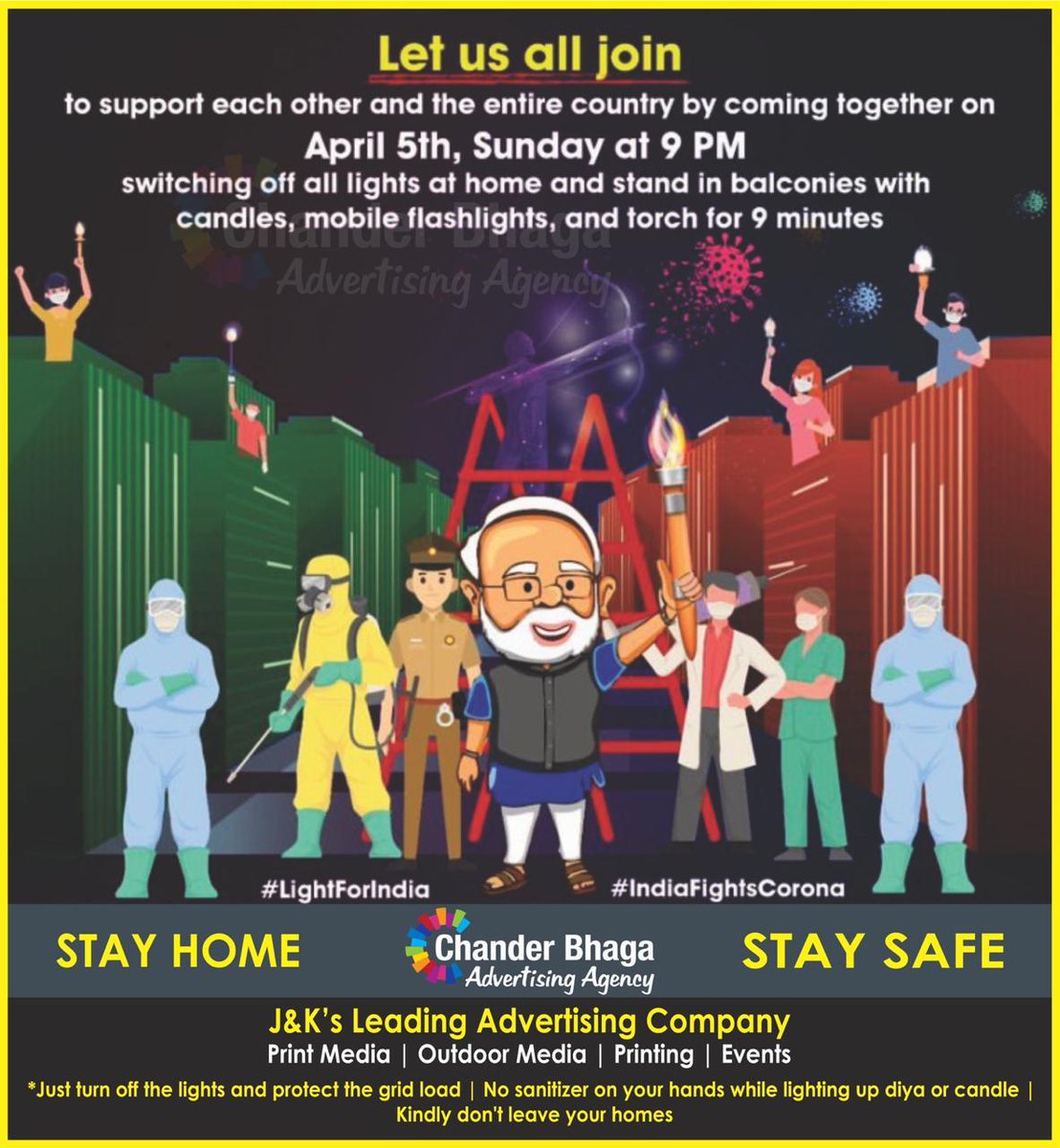 achandwar's tweet photo. _#LetusAllJoin #9pm9minute #LightForIndia #indiaFightsCorona #STAYHOME #STAYSAFE_ https://t.co/2azOE5gOVJ