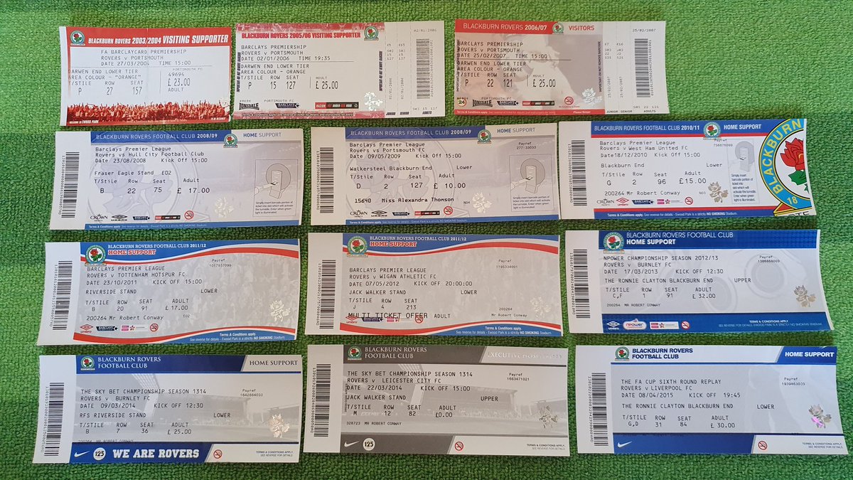 Other Blackburn home & aways plus my membership cards for the London supporters branch.