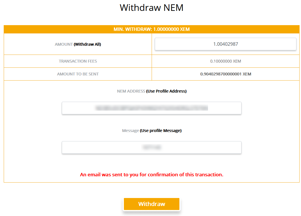 OnlineMoneyRu's tweet image. One XEM claimed, #cashout time on @FreenemCom #NEM #faucet! Try to #payout to @eobot freenem.com/?ref=52723