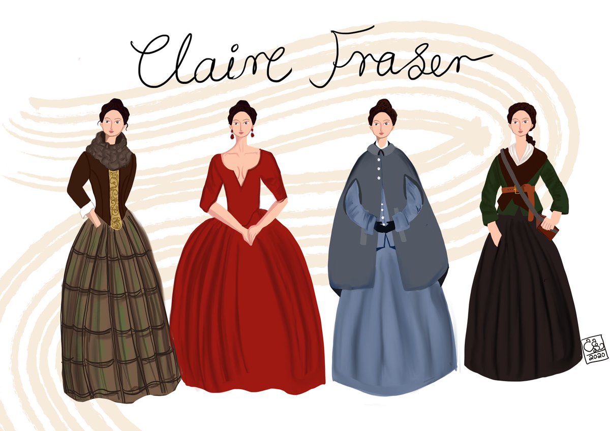 #Outlander #ClaireFraser #costumes #illustration