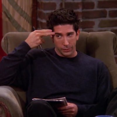 ROSS GELLER stupid whiny ass lots of toxic masculinity and institutionalised homophobia fuckin weird and controlling also would specifically like to smack him out when he does the unagi thing. idiot.